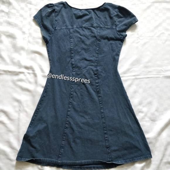 Urban Outfitters BDG Blue Acid Wash Henley T-Shirt Dress - Picture 5 of 5